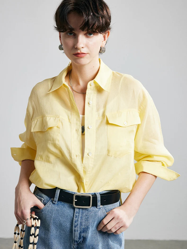 100% Premium Ramie Women's Loose Shirt