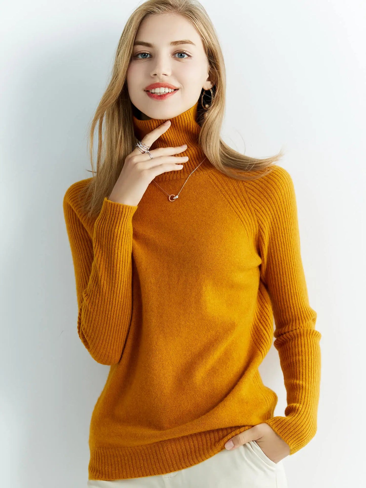 100% Australian Merino Wool Half Ribbed Stylish Warm Sweater