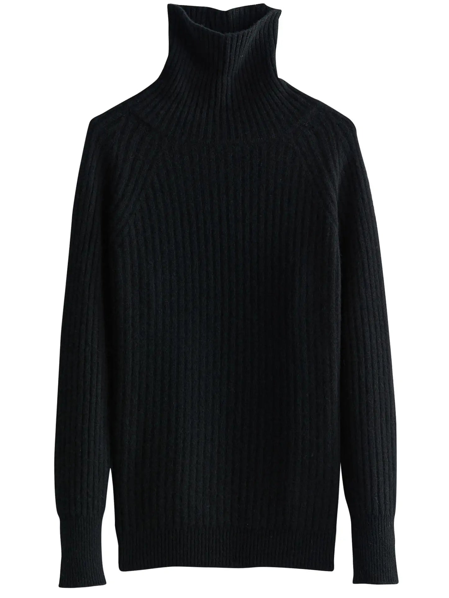 100% Australian Merino Wool Turtleneck Ribbed Sweater