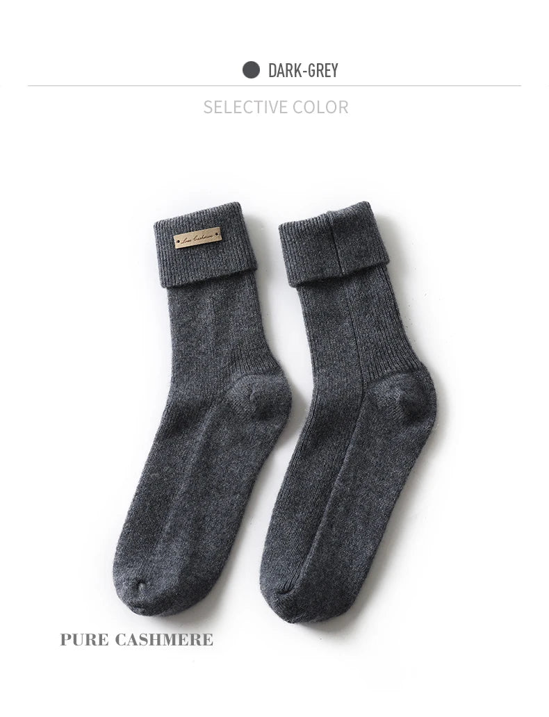 100% Pure Cashmere Luxurious Non-Slip Lounge Socks For Women