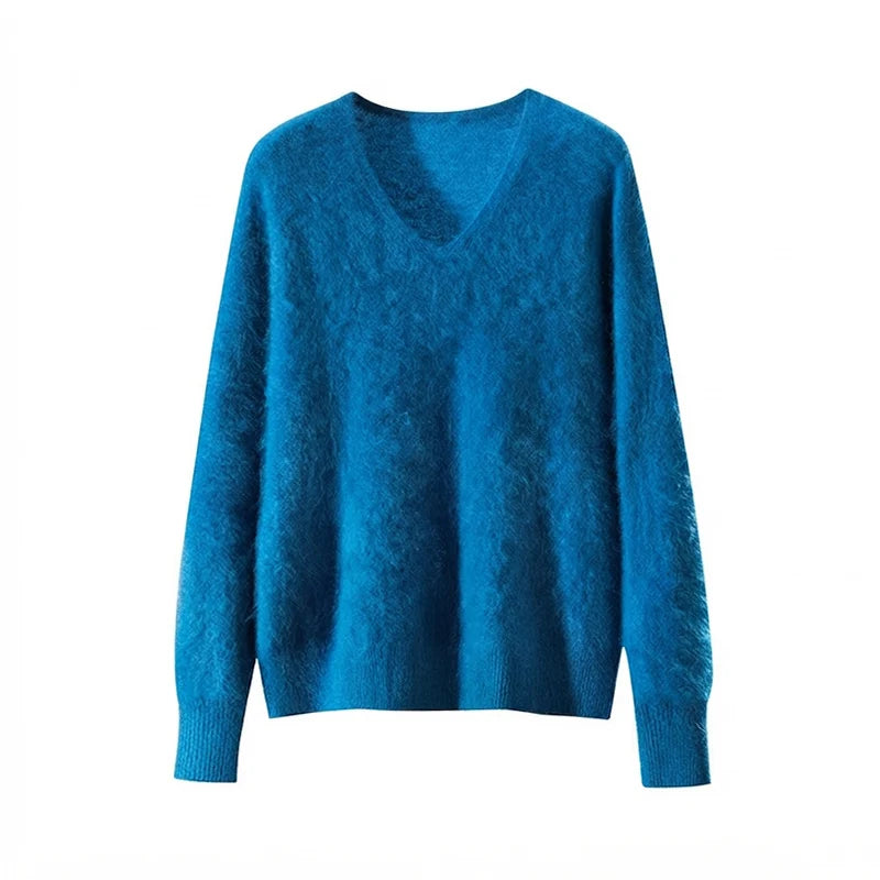 Premium Wool-Cashmere-Silk Knitted Women's Sweater