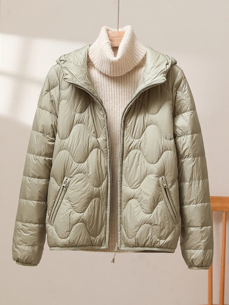 90% White Duck Down Warm Hooded Women's Jacket