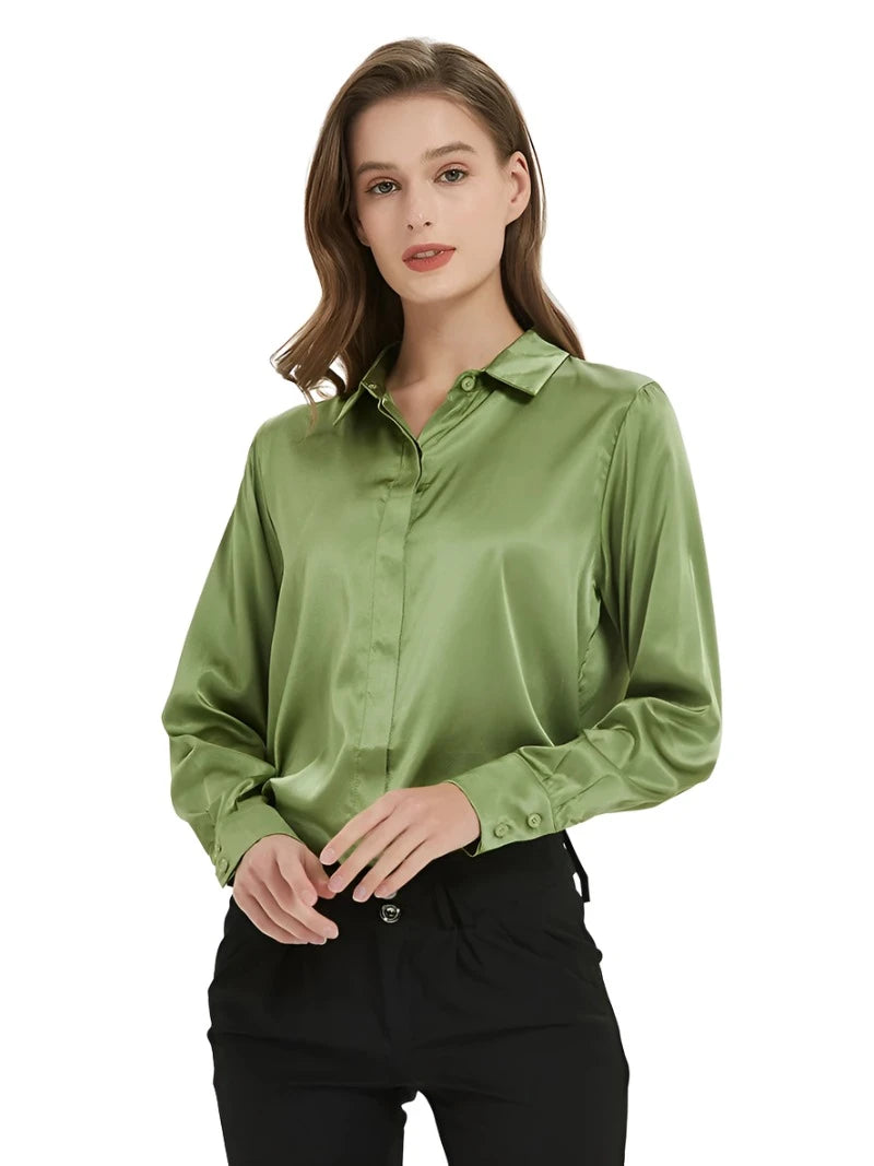 Pure Mulberry Silk Classic and Elegant Women's Shirt