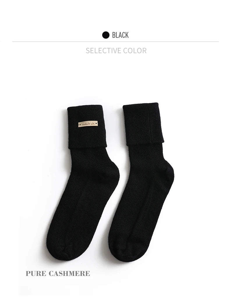 100% Pure Cashmere Luxurious Non-Slip Lounge Socks For Women