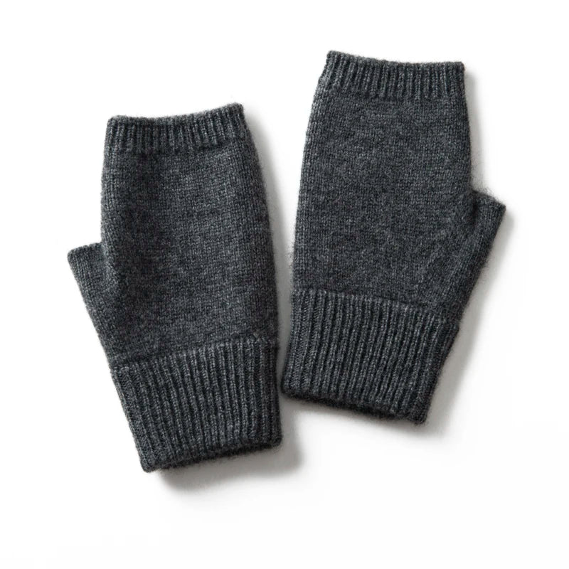 100% Premium Goat Cashmere Handmade Fingerless Gloves
