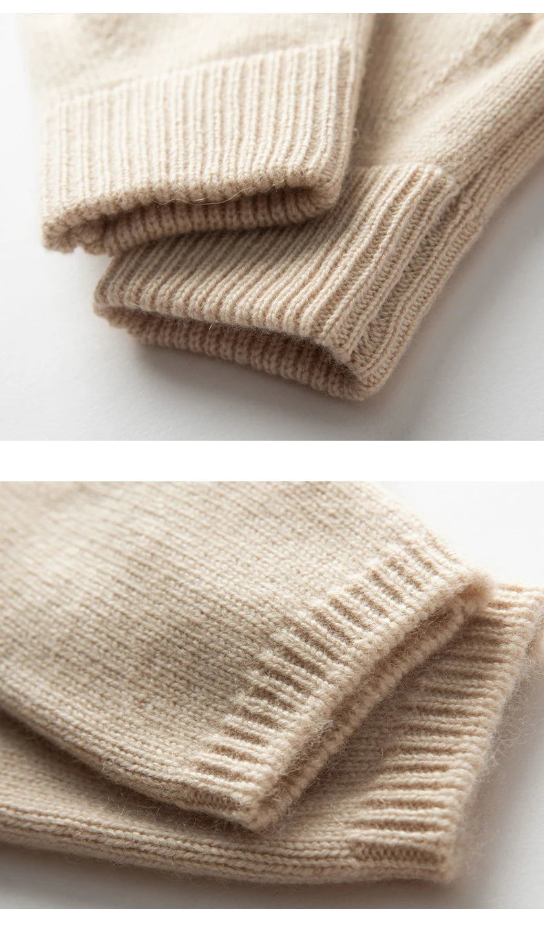 100% Premium Goat Cashmere Handmade Fingerless Gloves
