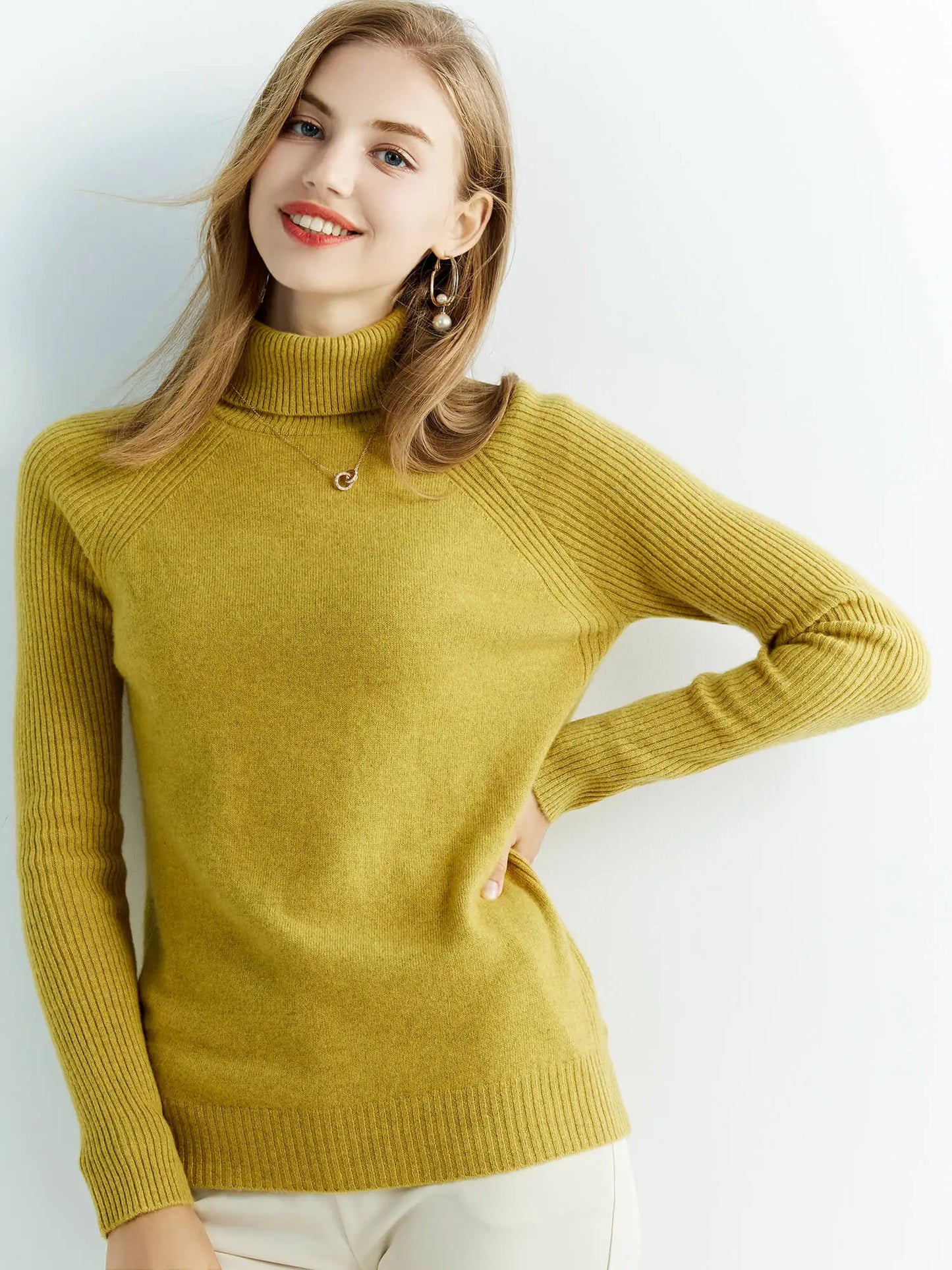 100% Australian Merino Wool Half Ribbed Stylish Warm Sweater