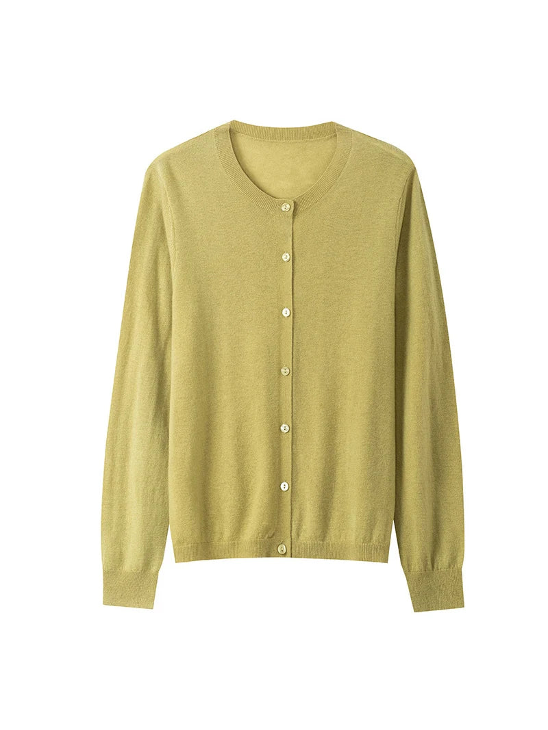 100% Premium Sheep Wool Lightweight Cardigan For Women