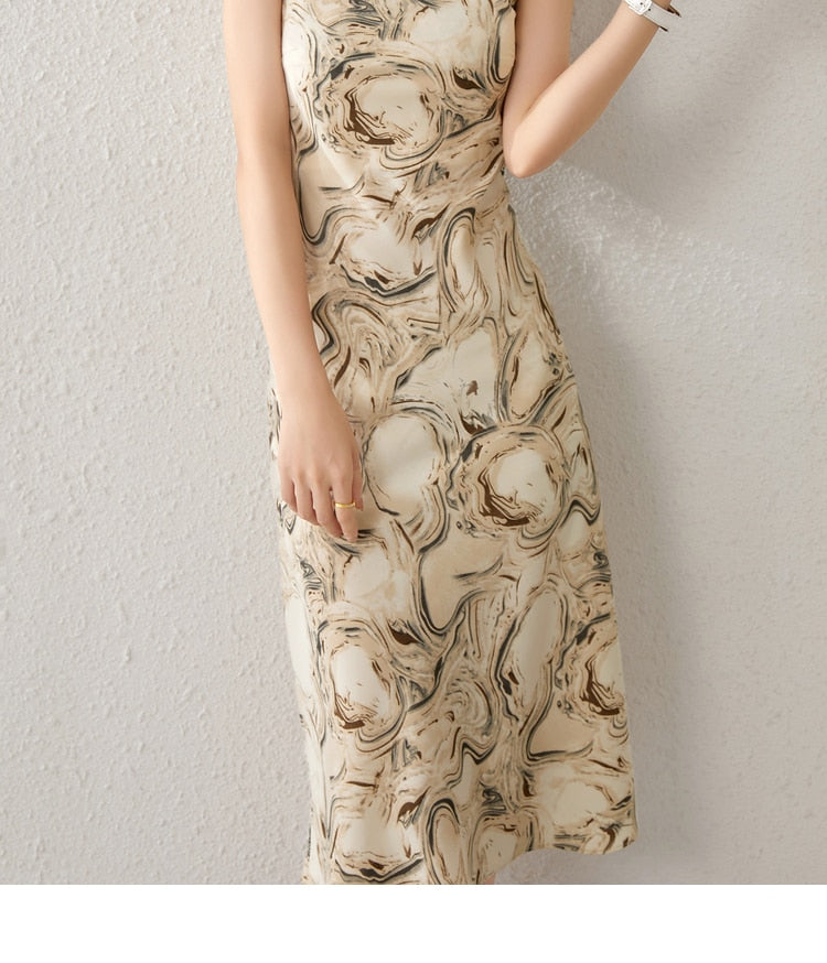 Premium Printed Midi Slip Dress for Women