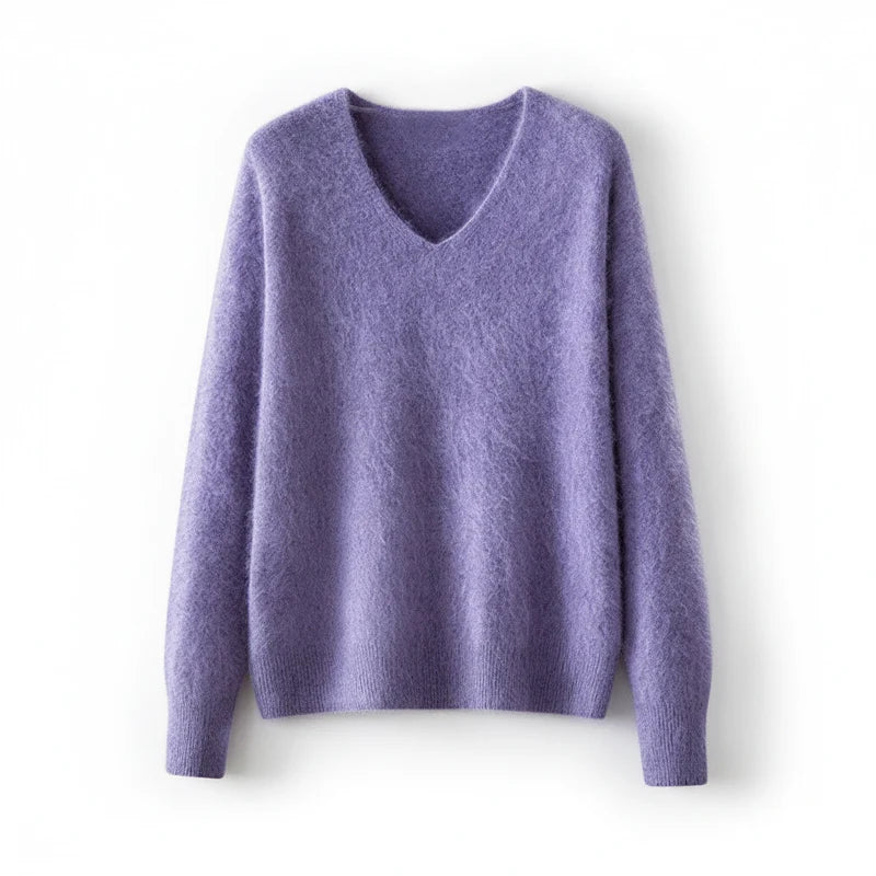 Premium Wool-Cashmere-Silk Knitted Women's Sweater