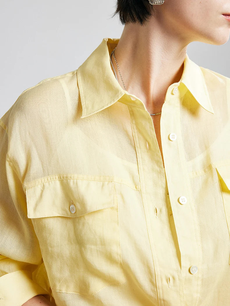 100% Premium Ramie Women's Loose Shirt