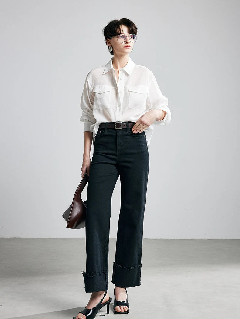 100% Premium Ramie Women's Loose Shirt