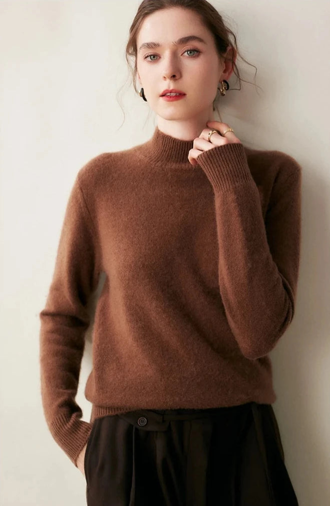 100% Cashmere Knit Supper Warm Classic Women's Sweater