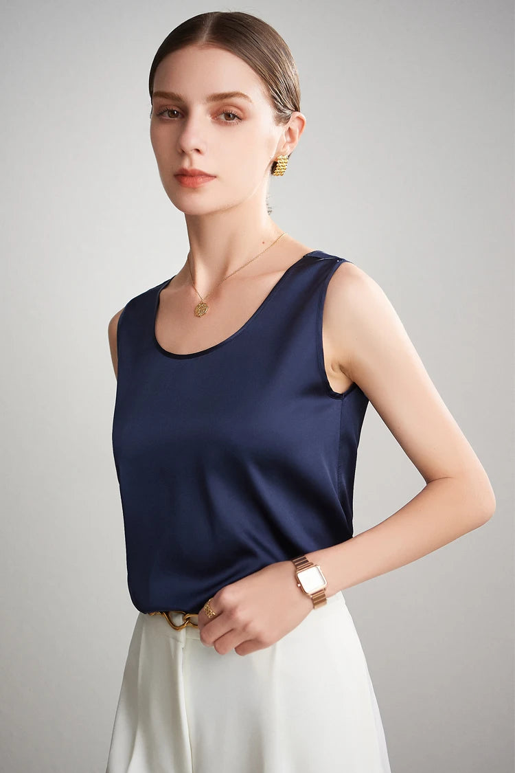 100% Premium Mulberry Silk Sleeveless Top