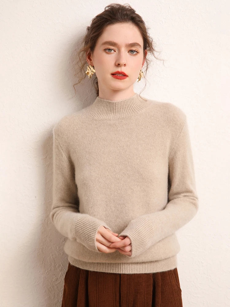 100% Cashmere Knit Supper Warm Classic Women's Sweater