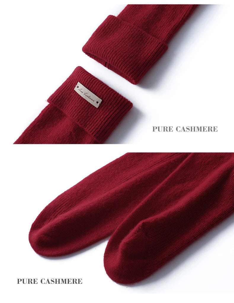 100% Pure Cashmere Luxurious Non-Slip Lounge Socks For Women