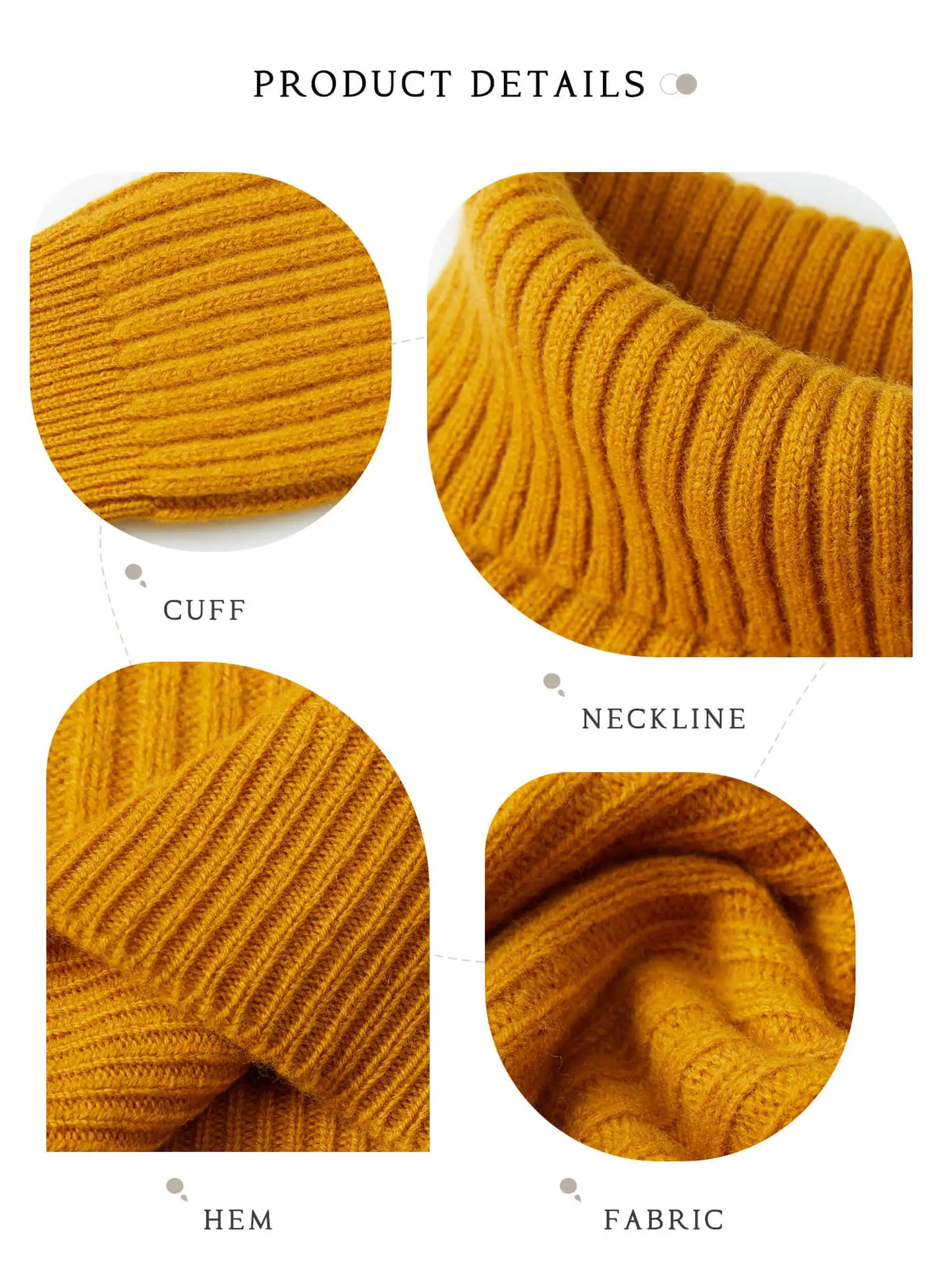 100% Australian Merino Wool Turtleneck Ribbed Sweater