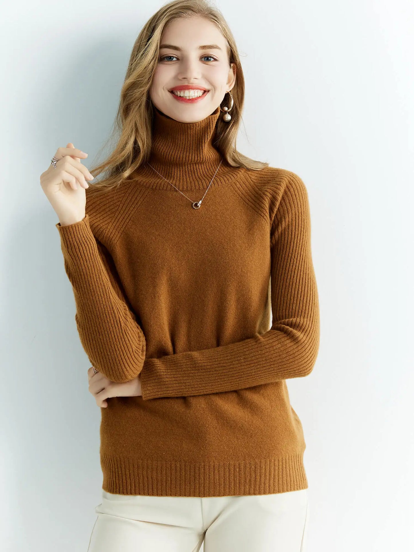 100% Australian Merino Wool Half Ribbed Stylish Warm Sweater