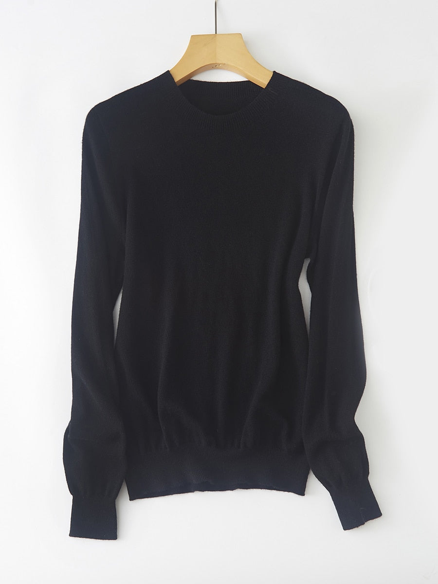 100% Australian Merino Wool Super Soft Crew Neck Machine Washable  Women Sweater