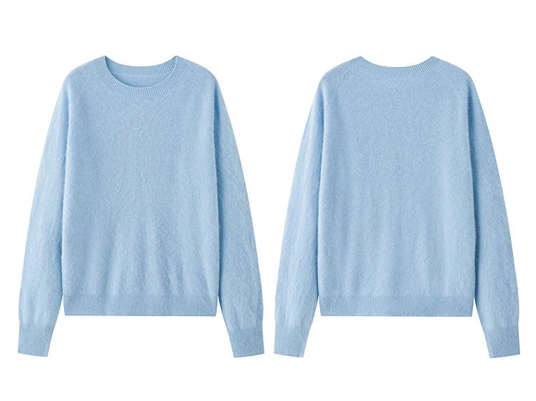 Premium Wool-Cashmere-Silk Knitted Women's Sweater