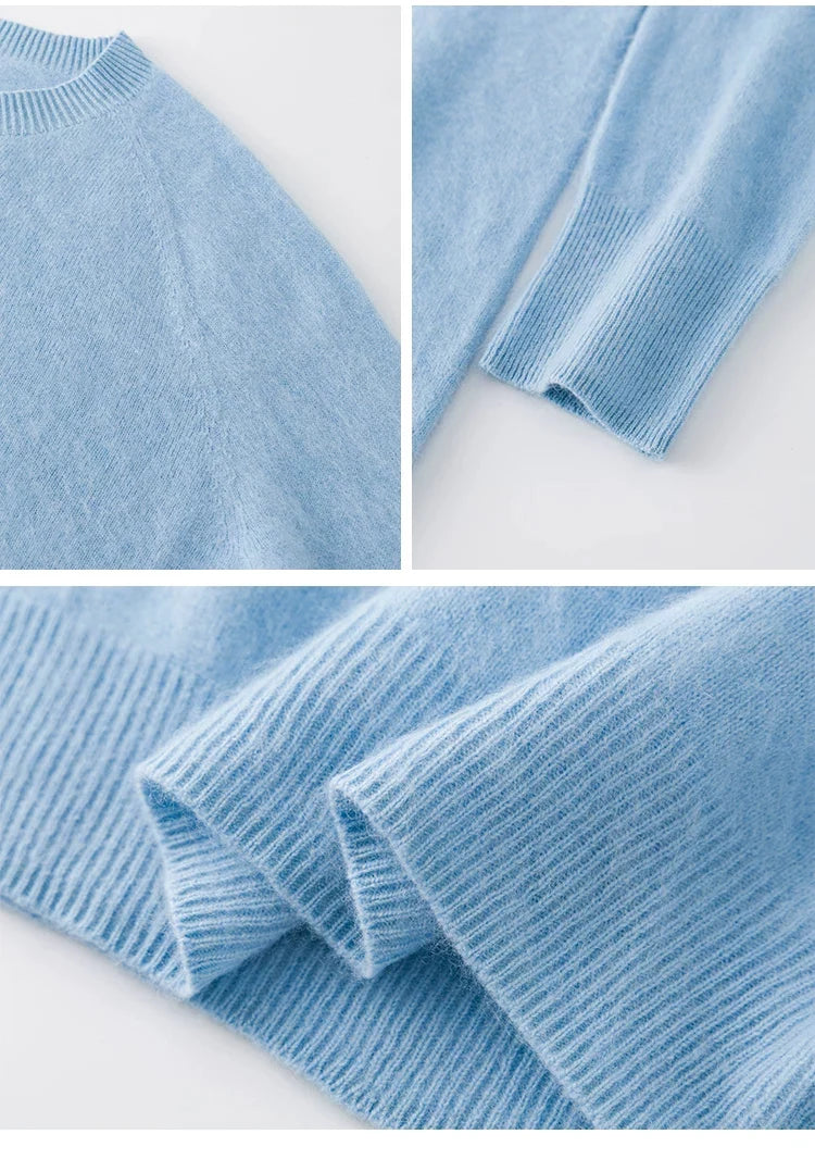 Premium Wool-Cashmere-Silk Knitted Women's Sweater