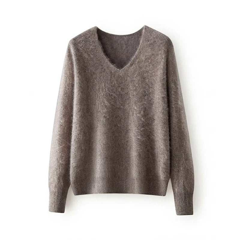 Premium Wool-Cashmere-Silk Knitted Women's Sweater