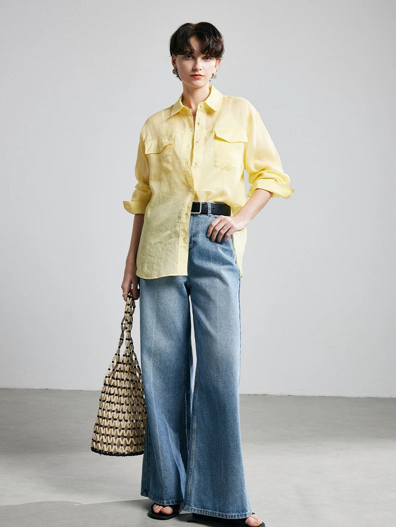 100% Premium Ramie Women's Loose Shirt