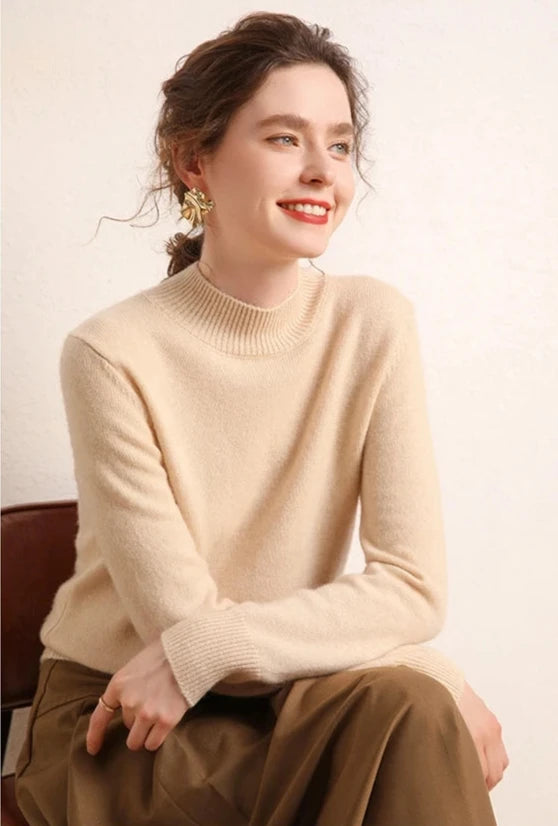 100% Cashmere Knit Supper Warm Classic Women's Sweater