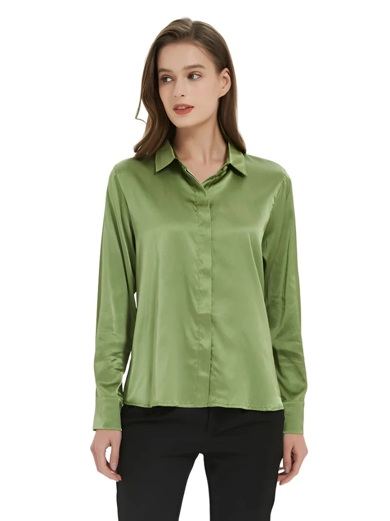 Pure Mulberry Silk Classic and Elegant Women's Shirt