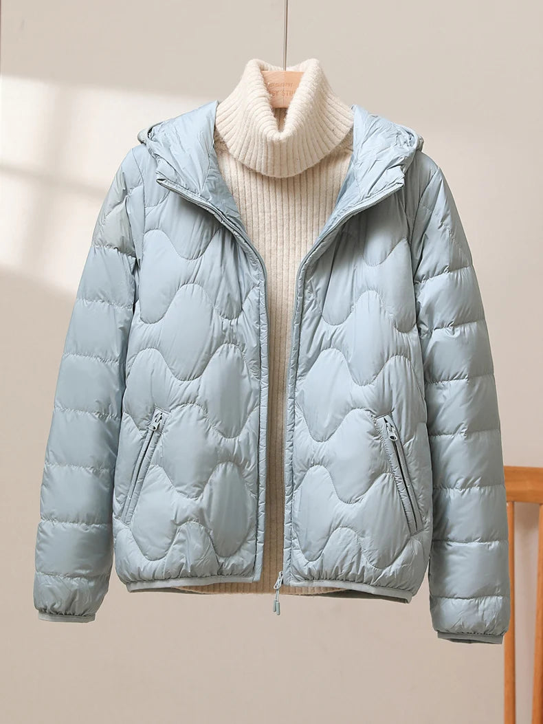 90% White Duck Down Warm Hooded Women's Jacket