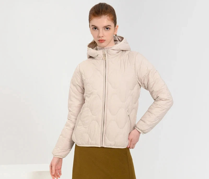 90% White Duck Down Warm Hooded Women's Jacket