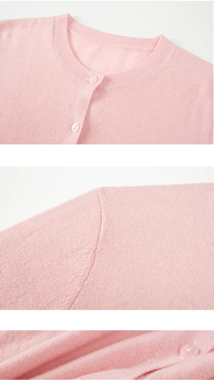 100% Premium Sheep Wool Lightweight Cardigan For Women