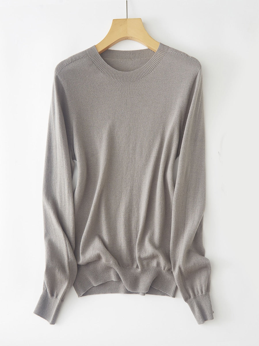 100% Australian Merino Wool Super Soft Crew Neck Machine Washable  Women Sweater