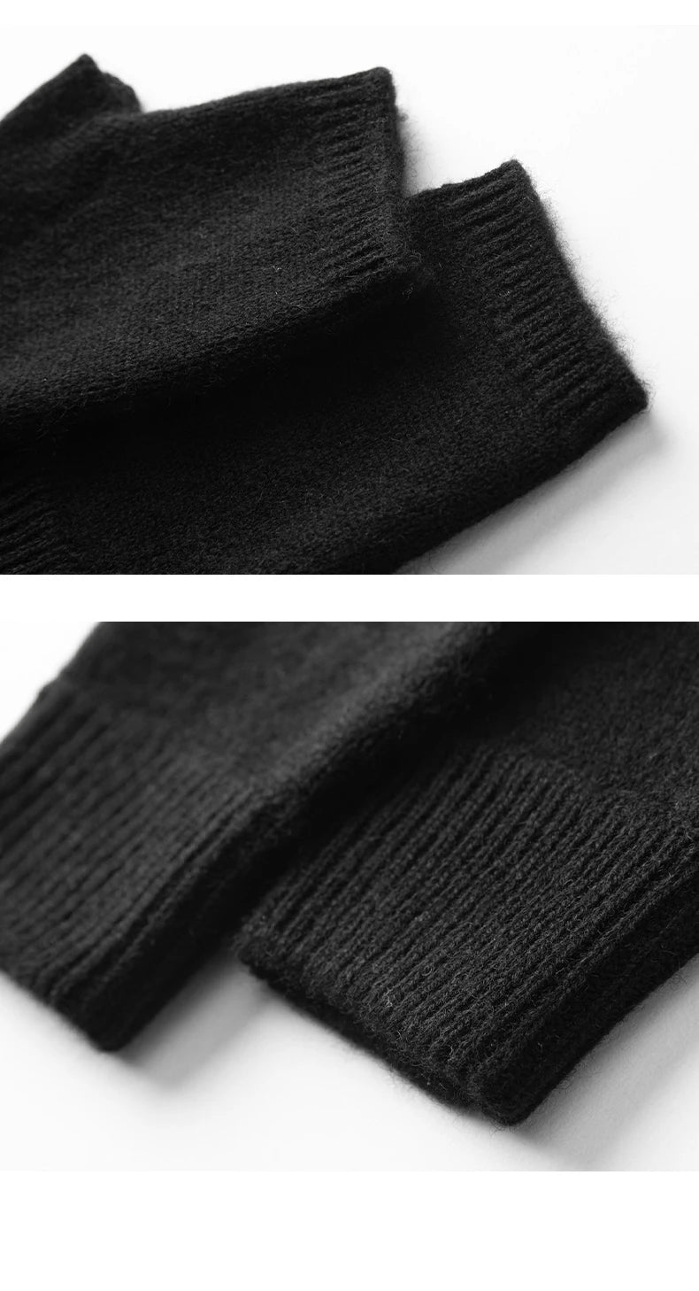 100% Premium Goat Cashmere Handmade Fingerless Gloves