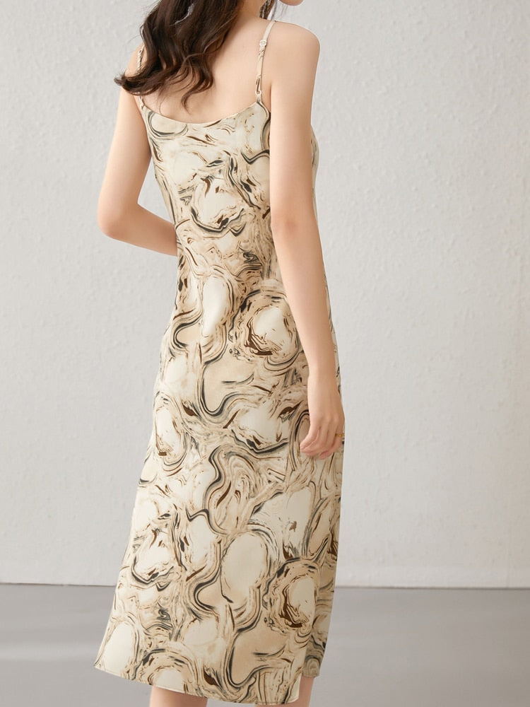 Premium Printed Midi Slip Dress for Women