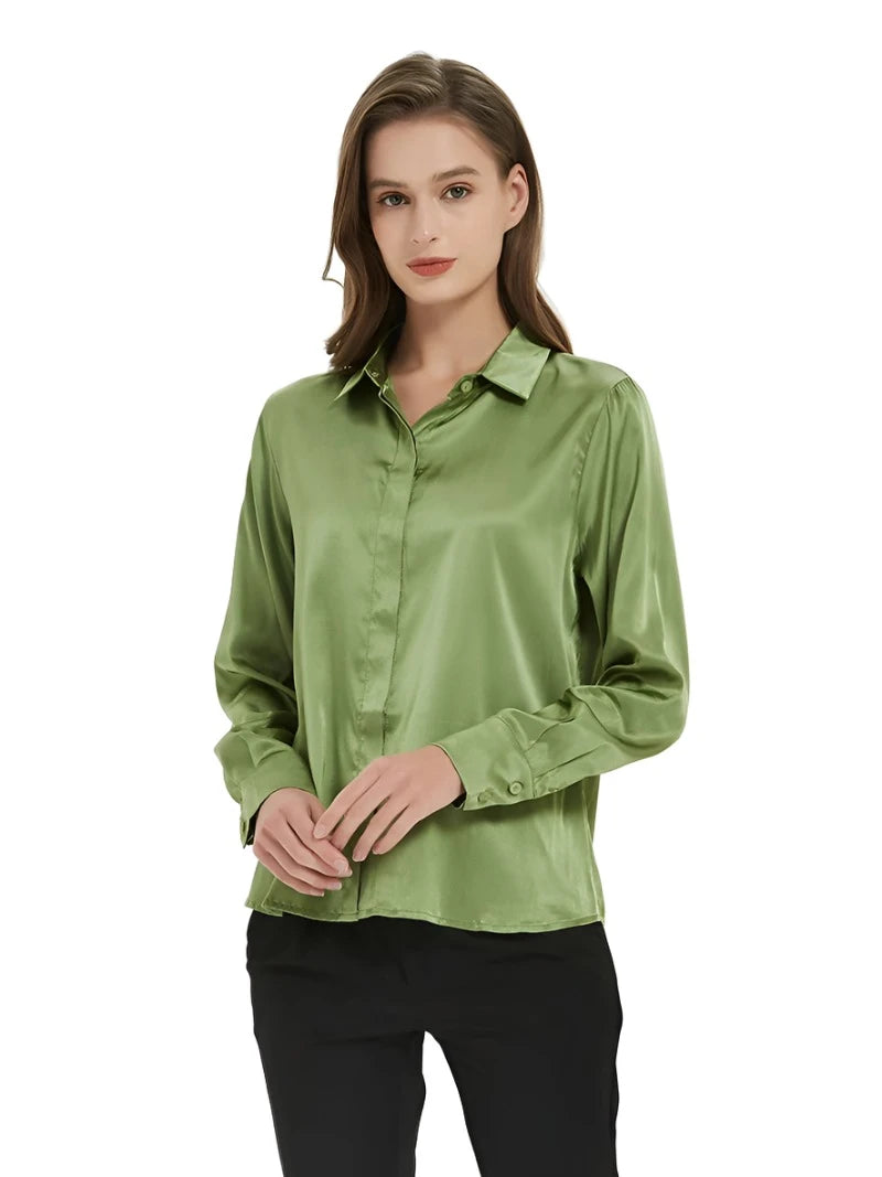 Pure Mulberry Silk Classic and Elegant Women's Shirt