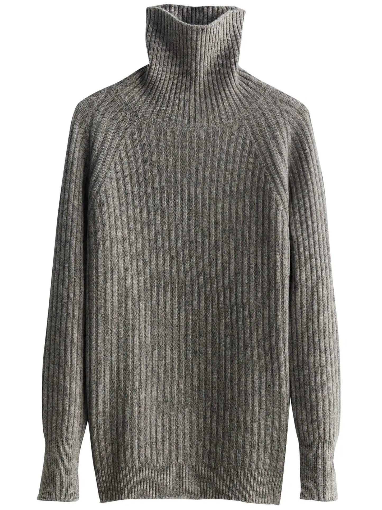 100% Australian Merino Wool Turtleneck Ribbed Sweater