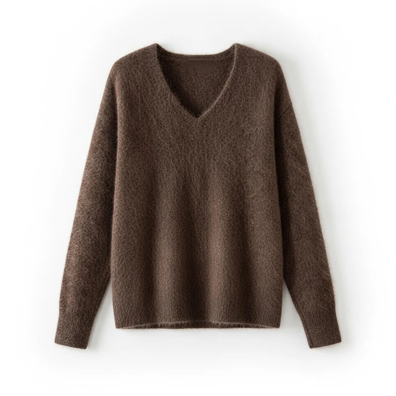 Premium Wool-Cashmere-Silk Knitted Women's Sweater