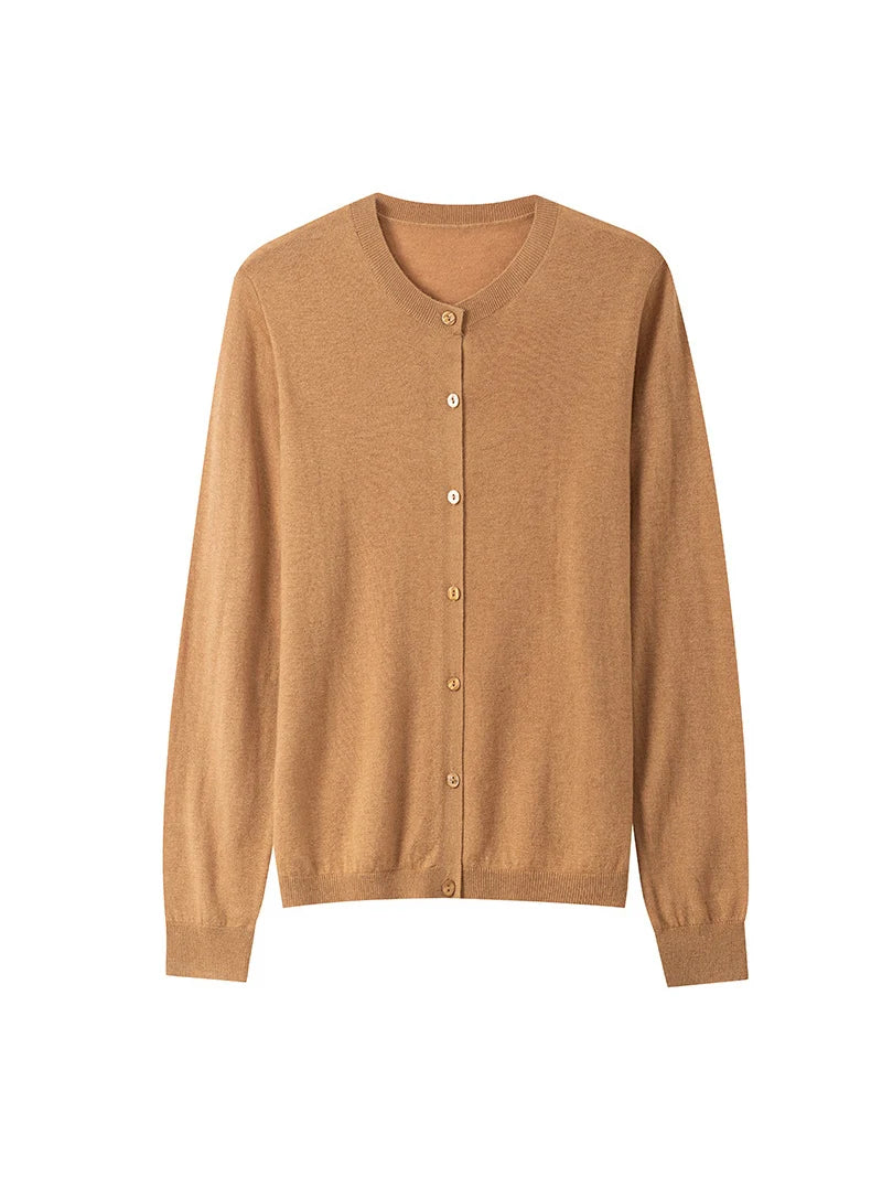 100% Premium Sheep Wool Lightweight Cardigan For Women