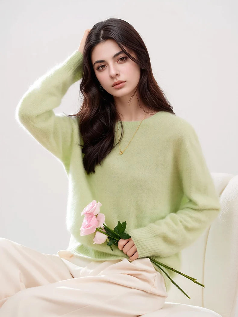 Premium Wool-Cashmere-Silk Knitted Women's Sweater