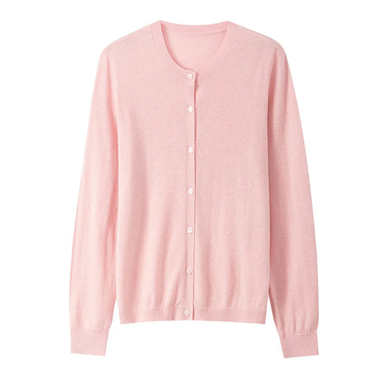 100% Premium Sheep Wool Lightweight Cardigan For Women