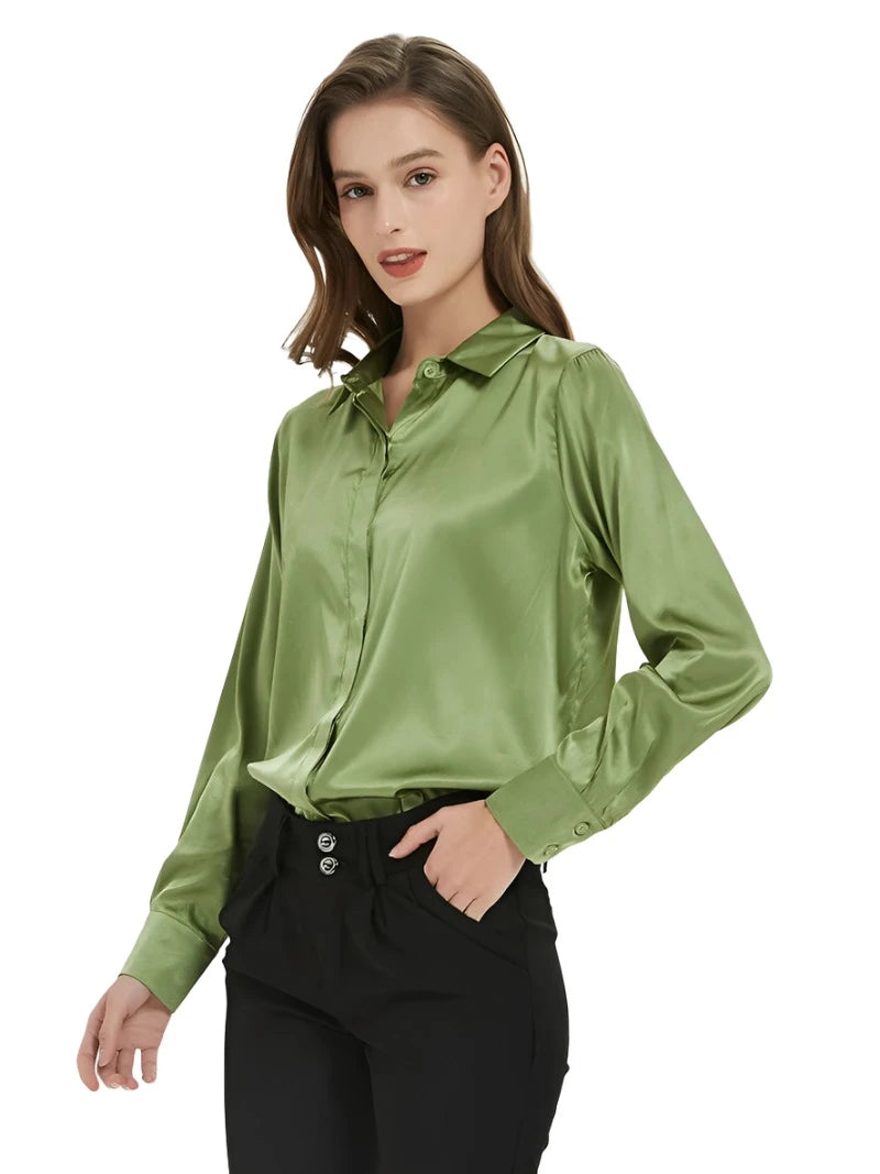 Pure Mulberry Silk Classic and Elegant Women's Shirt