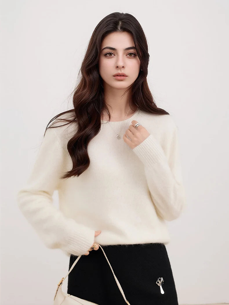 Premium Wool-Cashmere-Silk Knitted Women's Sweater