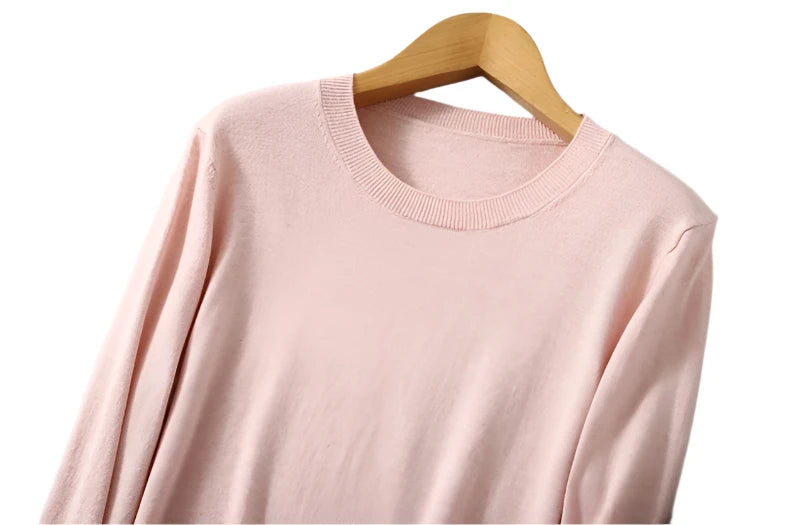 Pure Silk and Cashmere Blend Classic Women's Sweater