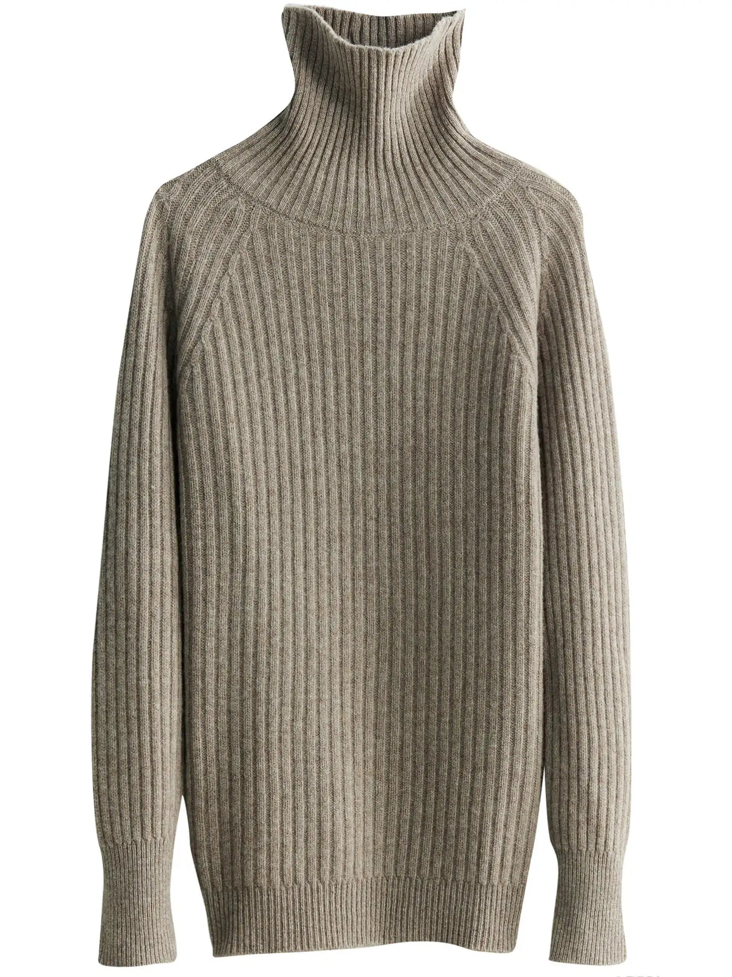 100% Australian Merino Wool Turtleneck Ribbed Sweater