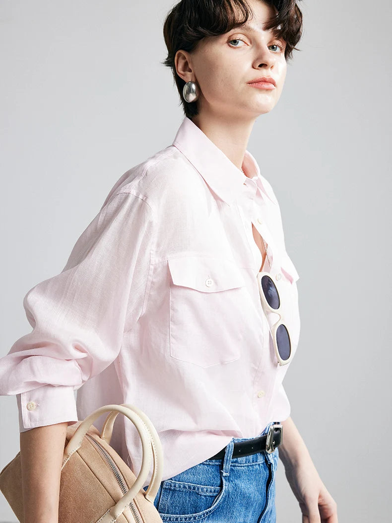 100% Premium Ramie Women's Loose Shirt