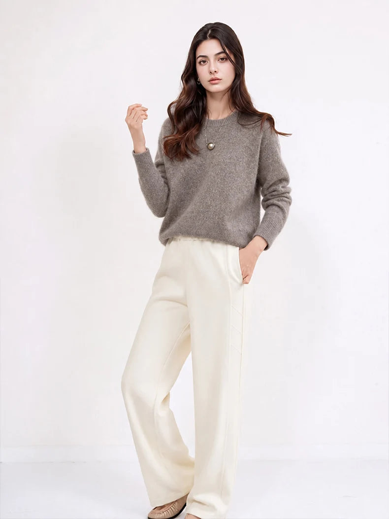 Premium Wool-Cashmere-Silk Knitted Women's Sweater