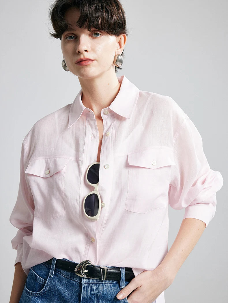 100% Premium Ramie Women's Loose Shirt