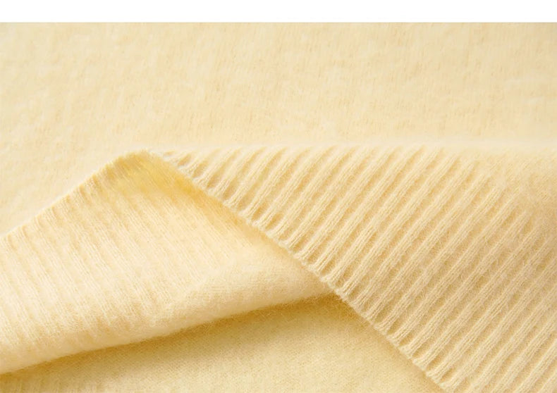 Premium Wool Cashmere Blend V Neck Women's Vest Pullover Loose Sweater