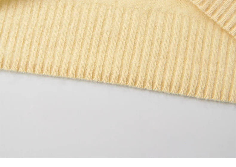 Premium Wool Cashmere Blend V Neck Women's Vest Pullover Loose Sweater